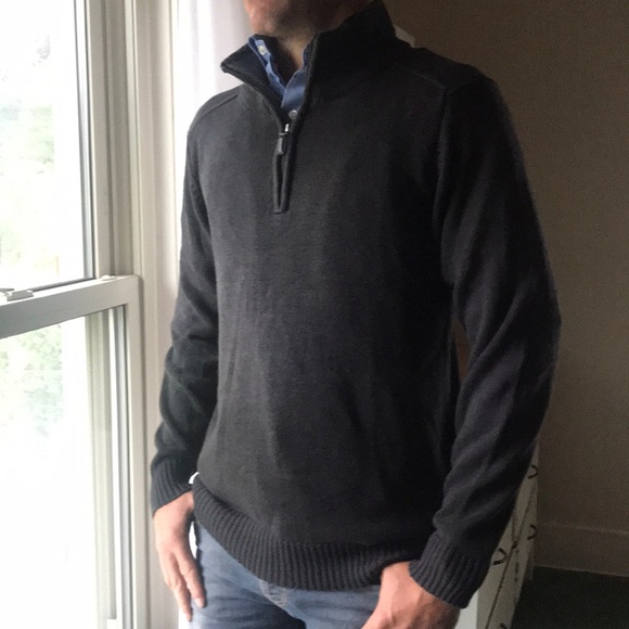 Oscar de la Renta Other - Oscar de la Renta gray mock neck zip men’s sweater